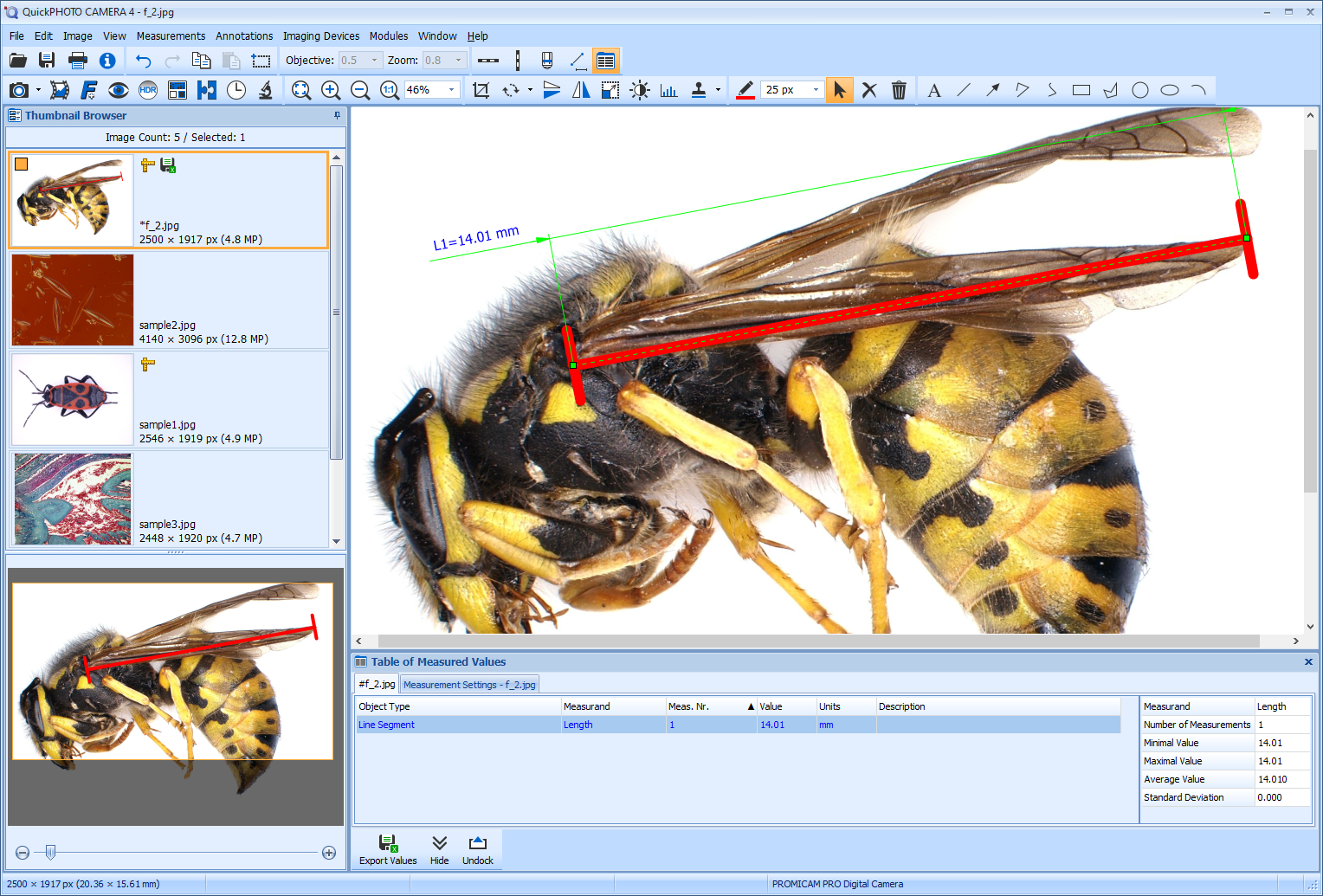 measurements software for usb microscope